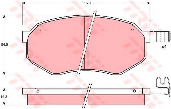 TRW GDB1026 Комплект гальмівних колодок, дискове гальмо