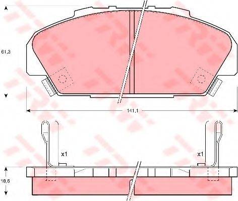 TRW GDB1137 Комплект гальмівних колодок, дискове гальмо