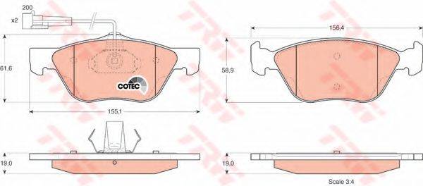 TRW GDB1212 Комплект гальмівних колодок, дискове гальмо
