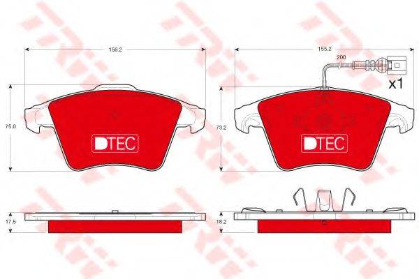 TRW GDB1556DTE Комплект гальмівних колодок, дискове гальмо