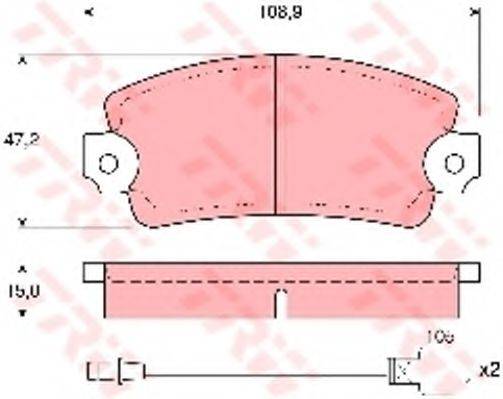 TRW GDB172 Комплект гальмівних колодок, дискове гальмо