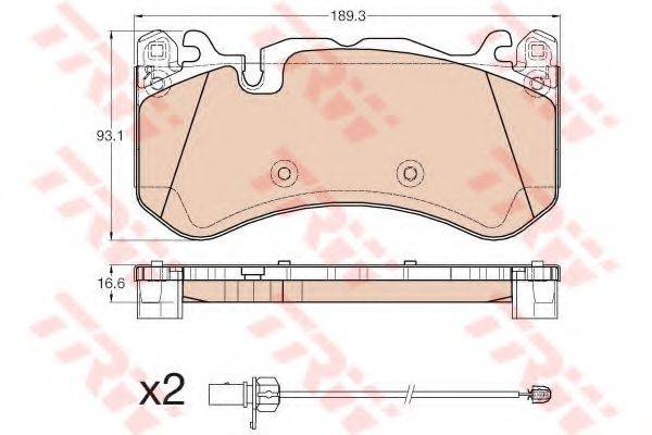 TRW GDB1977 Комплект гальмівних колодок, дискове гальмо