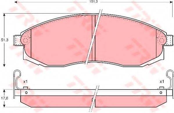 TRW GDB3124 Комплект гальмівних колодок, дискове гальмо