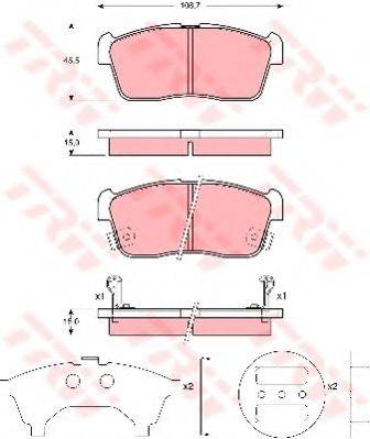 TRW GDB3236 Комплект гальмівних колодок, дискове гальмо