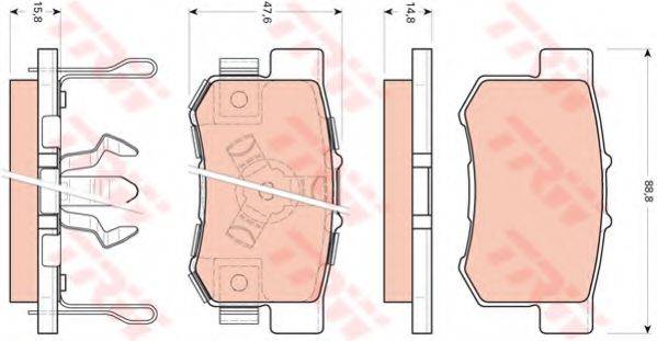 TRW GDB3438 Комплект гальмівних колодок, дискове гальмо