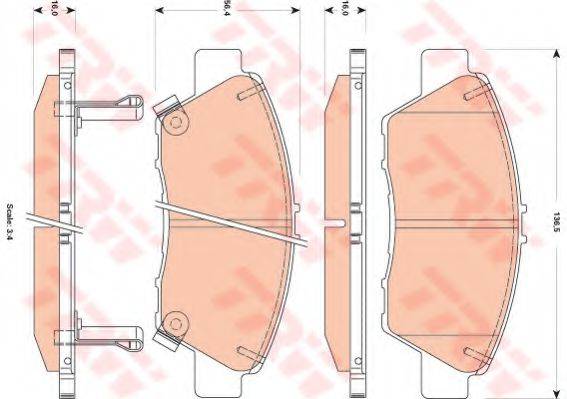 TRW GDB3493 Комплект гальмівних колодок, дискове гальмо