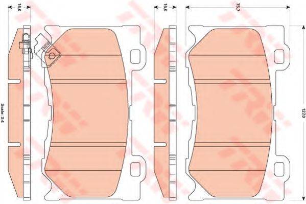 TRW GDB3505 Комплект гальмівних колодок, дискове гальмо