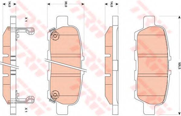 TRW GDB3508 Комплект гальмівних колодок, дискове гальмо