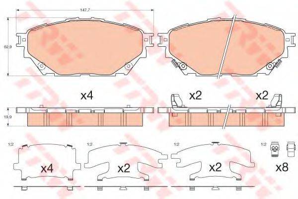 TRW GDB3611 Комплект гальмівних колодок, дискове гальмо