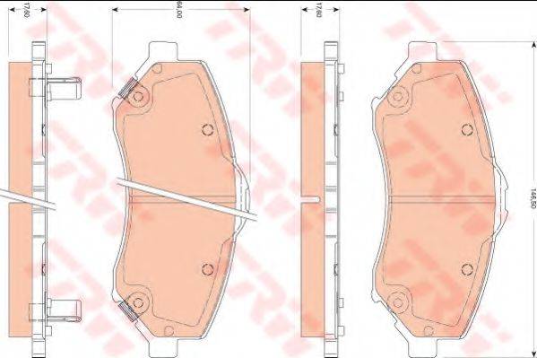 TRW GDB4144 Комплект гальмівних колодок, дискове гальмо