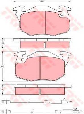 TRW GTD1035 Комплект гальм, дисковий гальмівний механізм