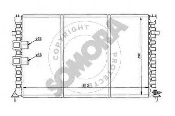 SOMORA 052240B Радіатор, охолодження двигуна