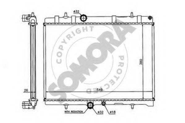 SOMORA 223440B Радіатор, охолодження двигуна