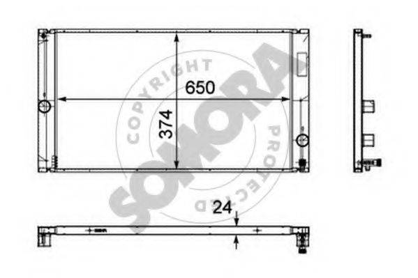 SOMORA 361440 Радіатор, охолодження двигуна