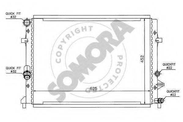 SOMORA 351040H Радіатор, охолодження двигуна