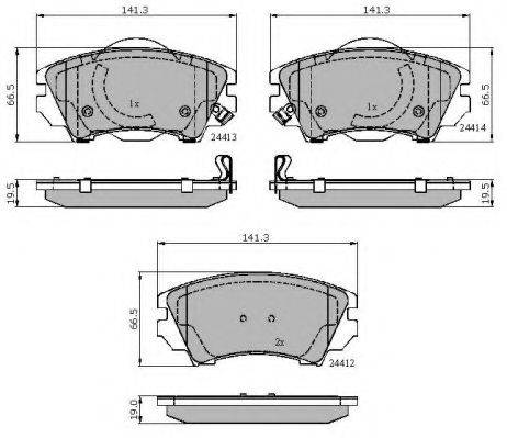NATIONAL NP2612 Комплект гальмівних колодок, дискове гальмо