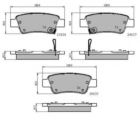 NATIONAL NP2631 Комплект гальмівних колодок, дискове гальмо