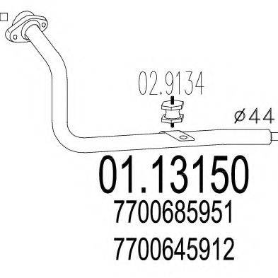 MTS 0113150 Труба вихлопного газу