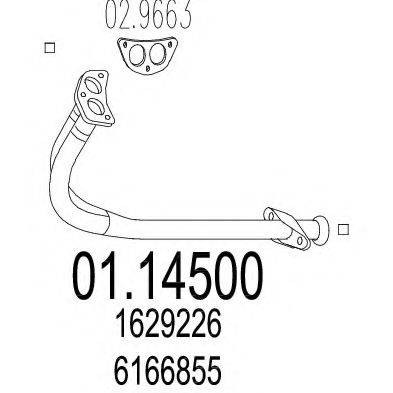 MTS 0114500 Труба вихлопного газу