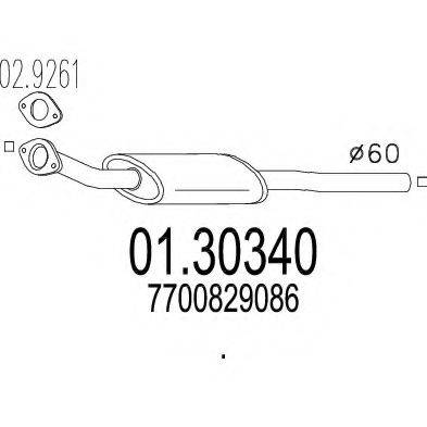 MTS 0130340 Передглушувач вихлопних газів