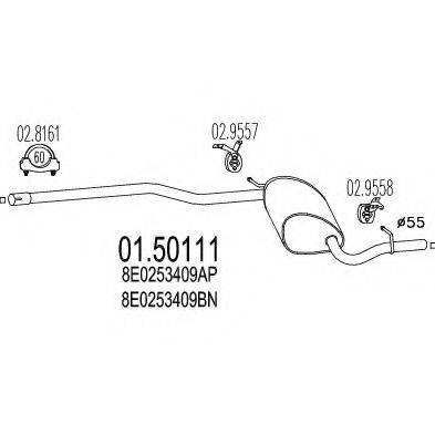 MTS 0150111 Середній глушник вихлопних газів