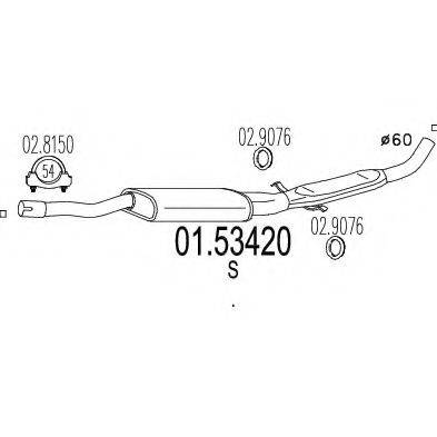 MTS 0153420 Середній глушник вихлопних газів