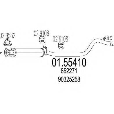MTS 0155410 Середній глушник вихлопних газів