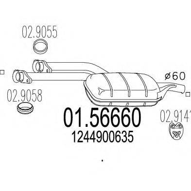 MTS 0156660 Середній глушник вихлопних газів