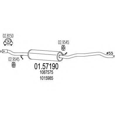MTS 0157190 Середній глушник вихлопних газів