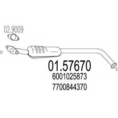 MTS 0157670 Середній глушник вихлопних газів