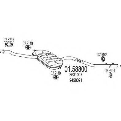 MTS 0158800 Середній глушник вихлопних газів