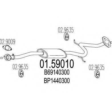 MTS 0159010 Середній глушник вихлопних газів