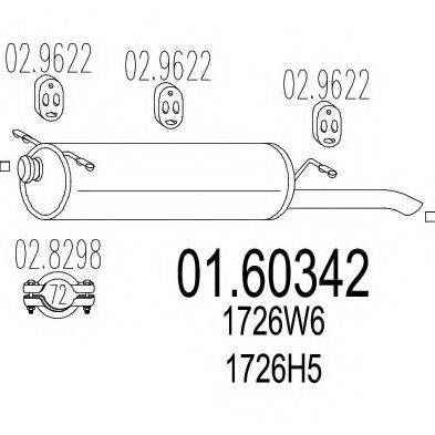 MTS 0160342 Глушник вихлопних газів кінцевий