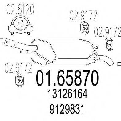 MTS 0165870 Глушник вихлопних газів кінцевий