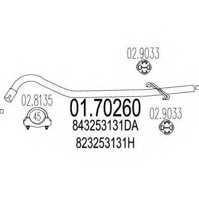 MTS 0170260 Труба вихлопного газу