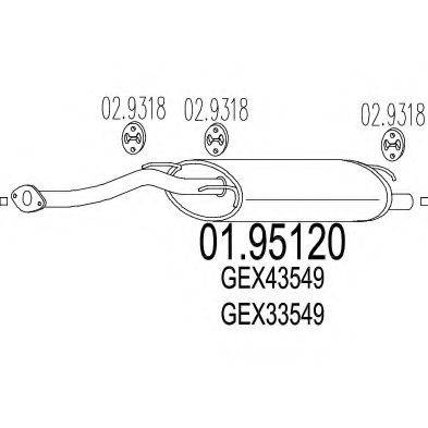 MTS 0195120 Глушник вихлопних газів кінцевий