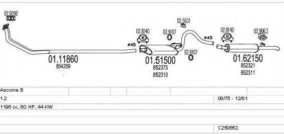 MTS C250652007326 Система випуску ОГ