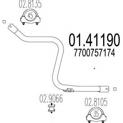 MTS 0141190 Труба вихлопного газу