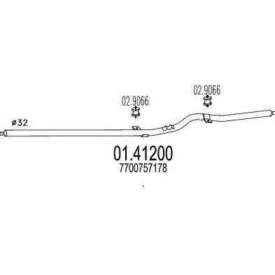 MTS 0141200 Труба вихлопного газу