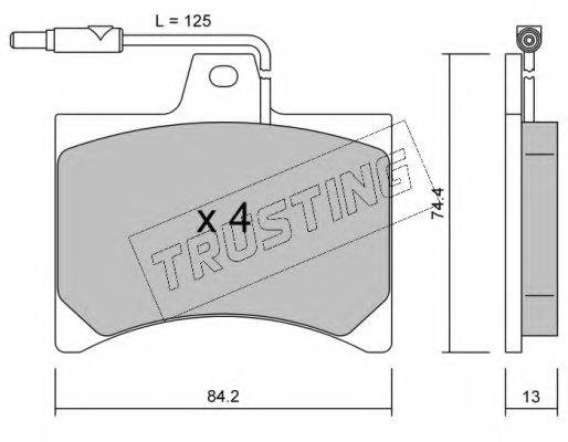 TRUSTING 0270 Комплект гальмівних колодок, дискове гальмо