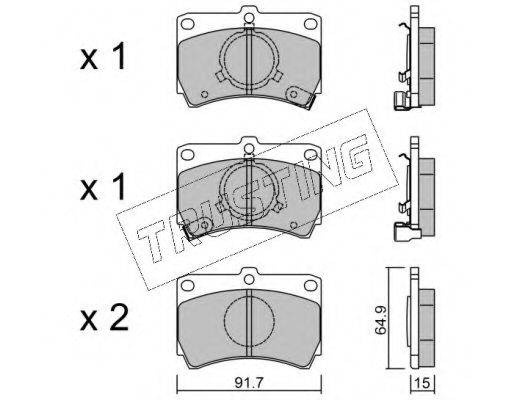 TRUSTING 1050 Комплект гальмівних колодок, дискове гальмо