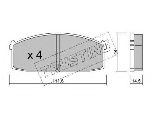 TRUSTING 2540 Комплект гальмівних колодок, дискове гальмо