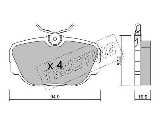 TRUSTING 3600 Комплект гальмівних колодок, дискове гальмо