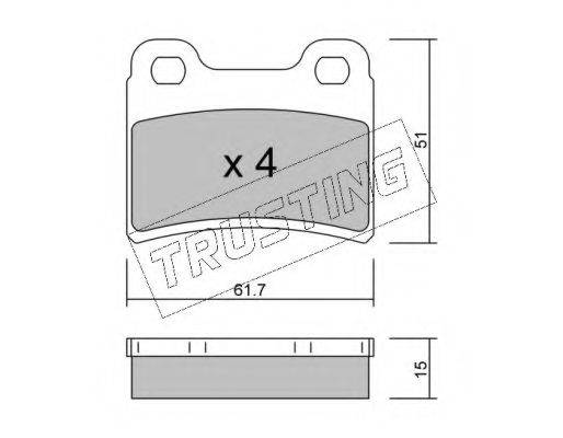 TRUSTING 5510 Комплект гальмівних колодок, дискове гальмо