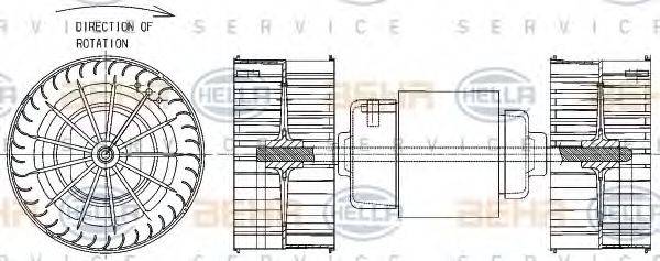 HELLA 8EW351043381 Вентилятор салону