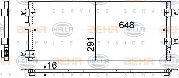 HELLA 8FC351306041 Конденсатор, кондиціонер