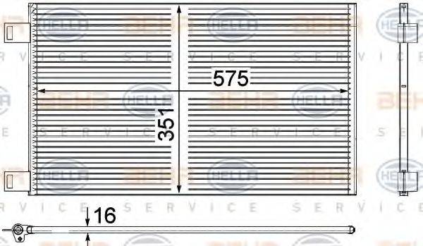 HELLA 8FC351309161 Конденсатор, кондиціонер