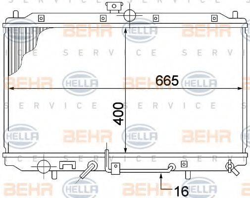 HELLA 8MK376770111 Радіатор, охолодження двигуна