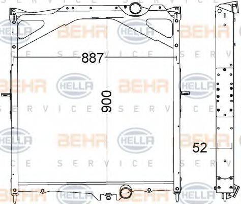 HELLA 8MK376774791 Радіатор, охолодження двигуна