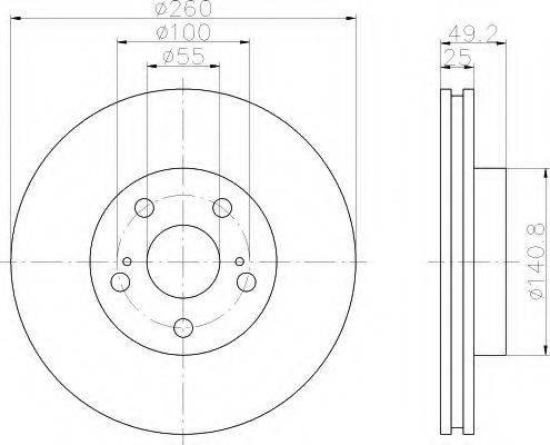 HELLA 8DD355106501 гальмівний диск
